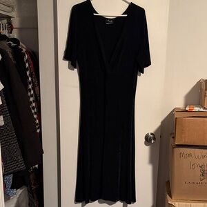 Elegant Black Midi Dress by La Belle